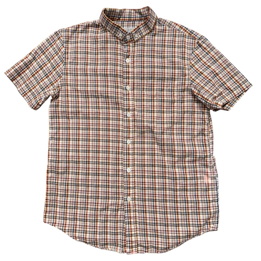 Outerknown Shirt Mens Size S Short Sleeve Button Pocket Plaid Multicolor